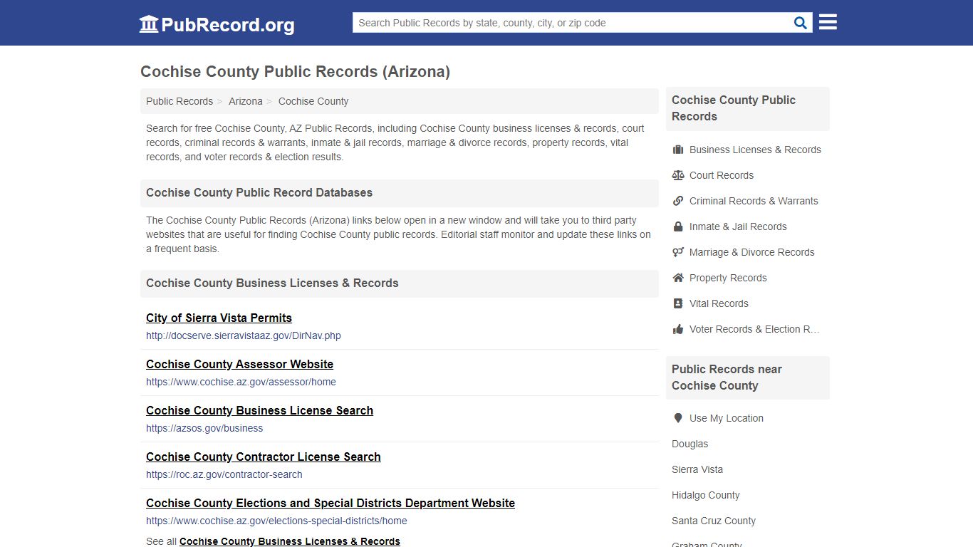 Free Cochise County Public Records (Arizona Public Records)